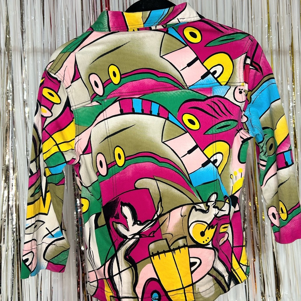 Colorful Kaktus Abstract Print Jacket - Picture 2 of 15